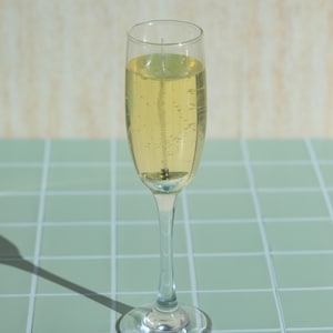 Champagne Glass Candle: Unscented Gel Wax, 100 Hour Burn