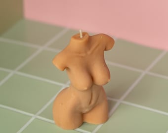 Handcrafted Beeswax Female Body Candle – Toronto Made Goddess Decor