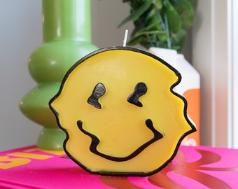 Goofy Candle / Smiley Face Candle / Faded Candle / Funny Candle / Fun Candle / Edgy / Unique Candle / Good Vibes