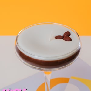 Espresso Martini Candle Tall Stem Coupe Glass / Coffee Candle / Espresso Martini Lovers / Espresso Lovers