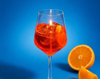 Aperol Spritz Gel Wax Candle: Citrus Scent, Beeswax Orange