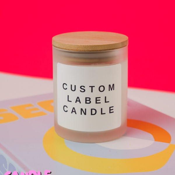 Custom Label Candle/10 oz Jars with Bamboo Lids/Custom Candle / Personalized Candle / Jar Candle / Soy Wax / Cool Candle / Beautiful Candle