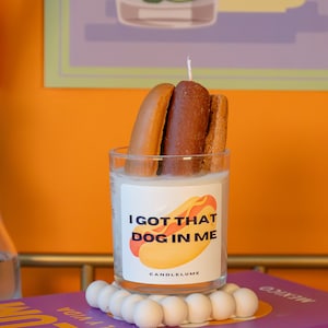 I Got That Dog In Me Candle / Hot Dog Candle / Funny Food Candle / Unique Gift / Novelty Candle Decor / Handmade Candle / Hot Dog Lovers