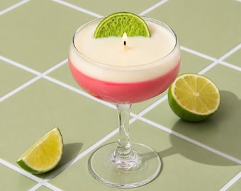 Cosmopolitan Candle: Fruit Punch Scented Coconut Wax Martini Glass / Cocktail Candle / Cocktail Lovers / Fun Gift Ideas