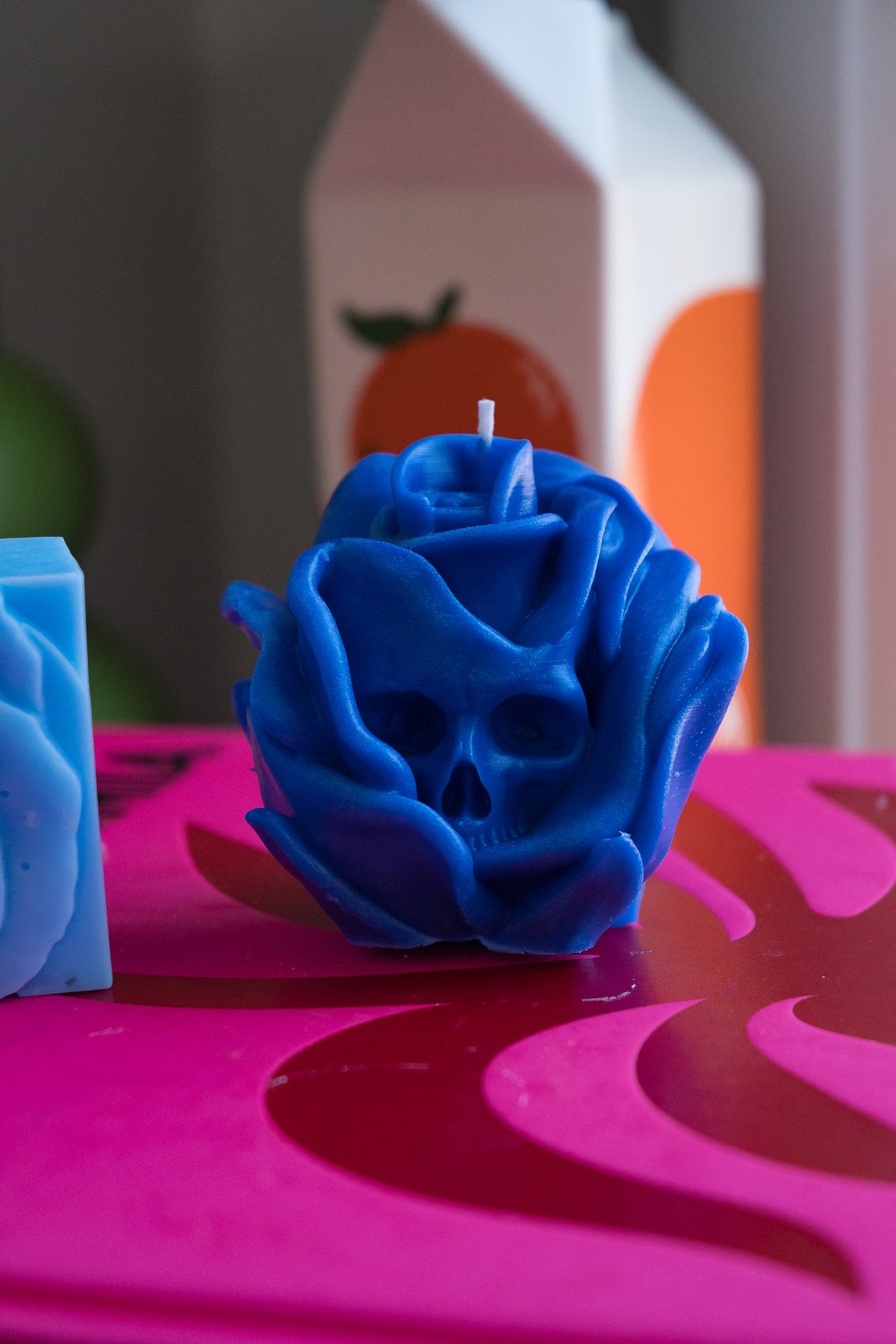 Skull Rose Candle / Skull Candle / Rose Candle / Halloween Candle / Unique Candle / Edgy Candle