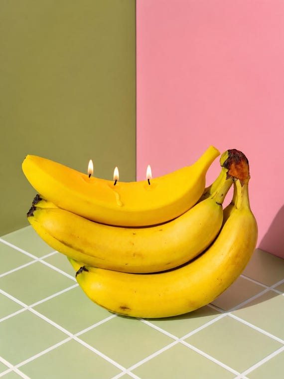 Banana Candle: Handcrafted Beeswax Funny Food Candle