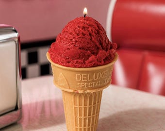Handcrafted Beeswax Ice Cream Cone Candle: Custom Color