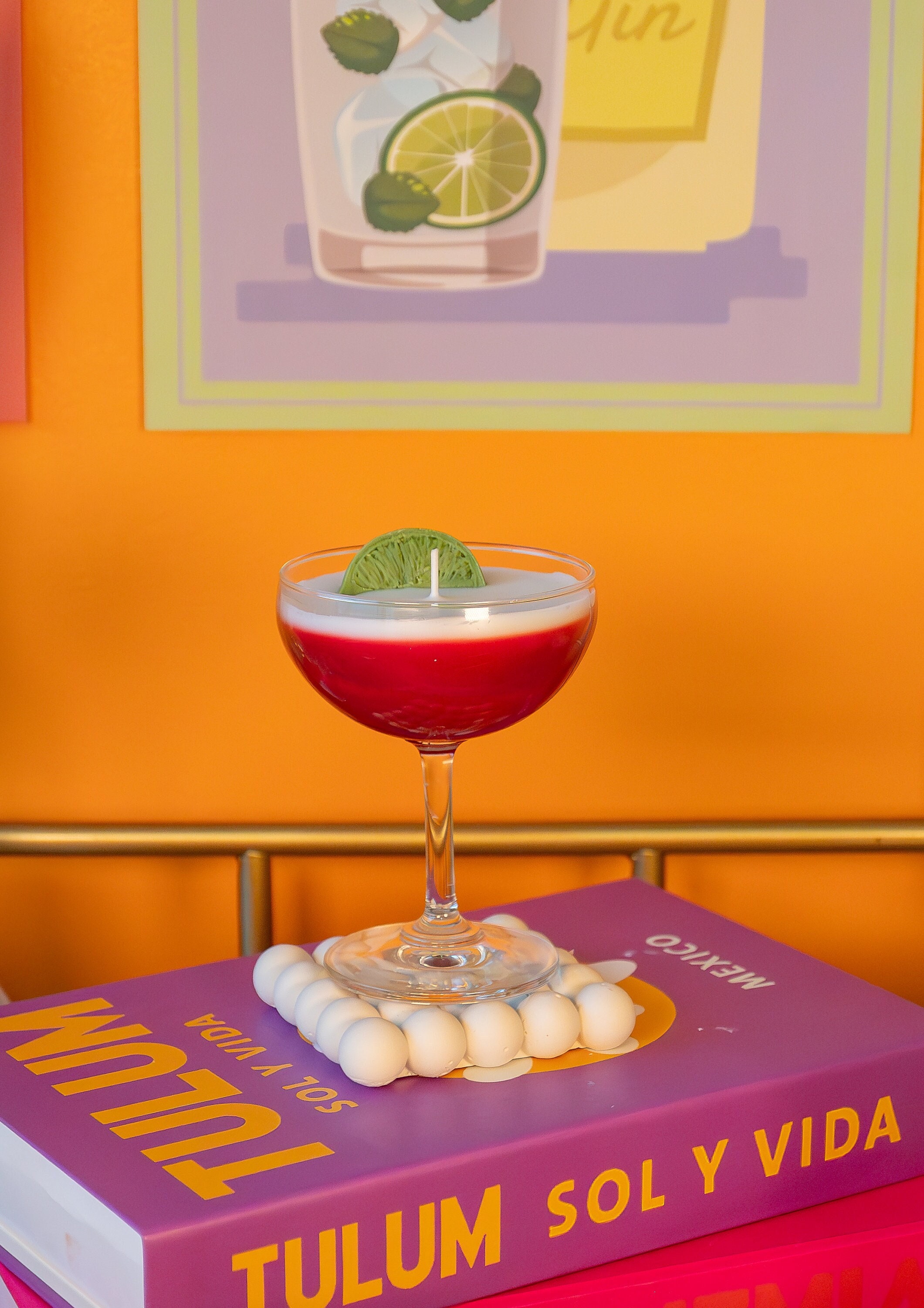 Cosmopolitan Candle in a coupe glass / Cocktail Candle /  Martini Lovers / Cosmopolitan Lovers