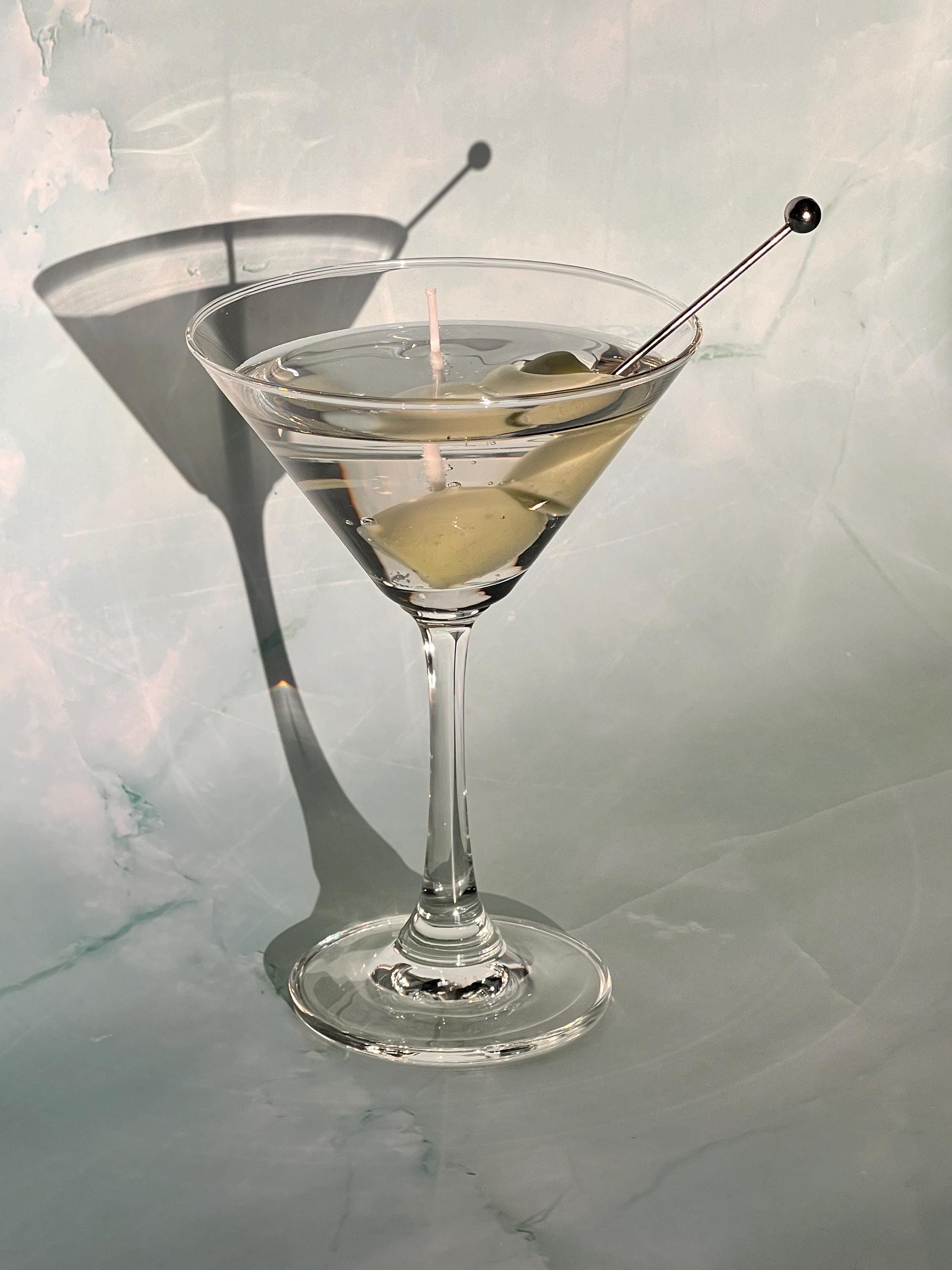 Martini Candle / Extra Olives Martini Candle/ Gel Wax Martini Candle / Olive Martini Lovers / Extra Dirty Martini Lovers / Cocktail Candles