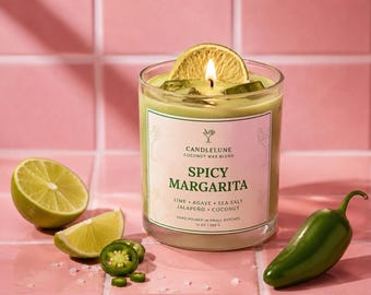 Spicy Margarita Candle: Citrus Scented Coconut Wax Candle