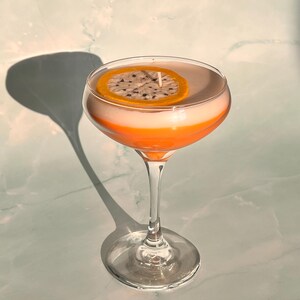 Buy Passion Fruit Martini Candle Tall Stem Coupe Glass Realistic ...