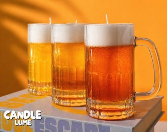 Beer Candle: Unscented Gel & Soy Wax Pint Glass Candle