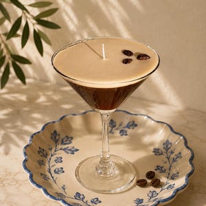 Bougie à martini expresso : parfum de café réaliste, verre à martini / Bougies à cocktail / Idées cadeaux amusantes / Cadeaux pour EVJF