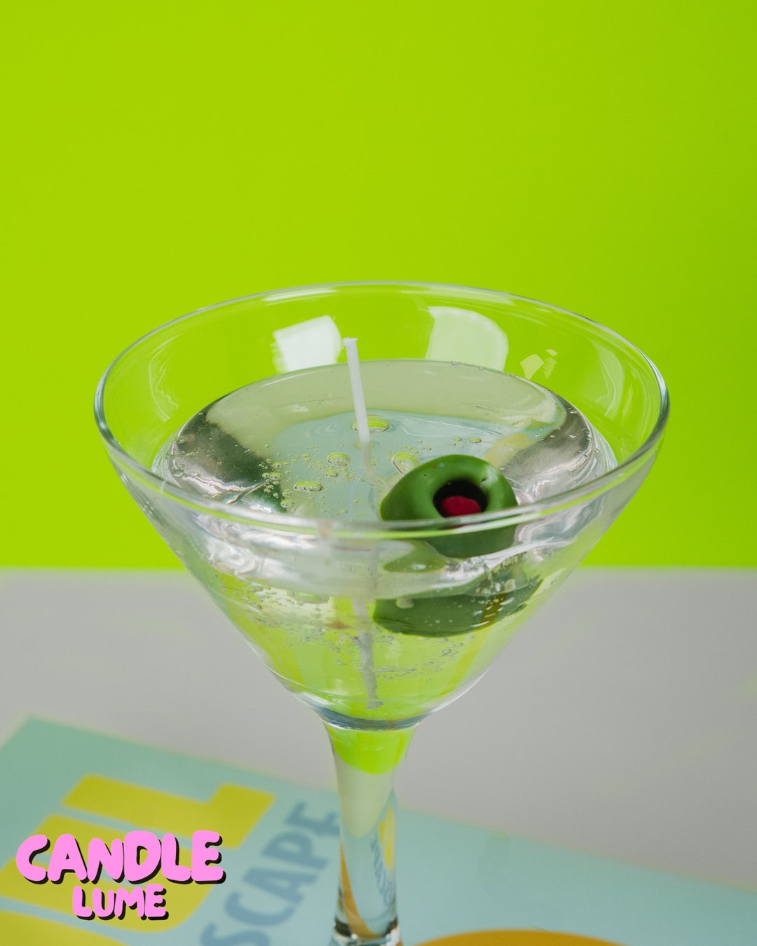 Martini Candle / Gel Wax Martini Candle / Olive Martini Lovers / Extra