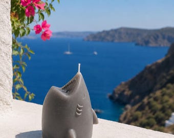 Handcrafted Beeswax Shark Candle: Animal Lover Gift