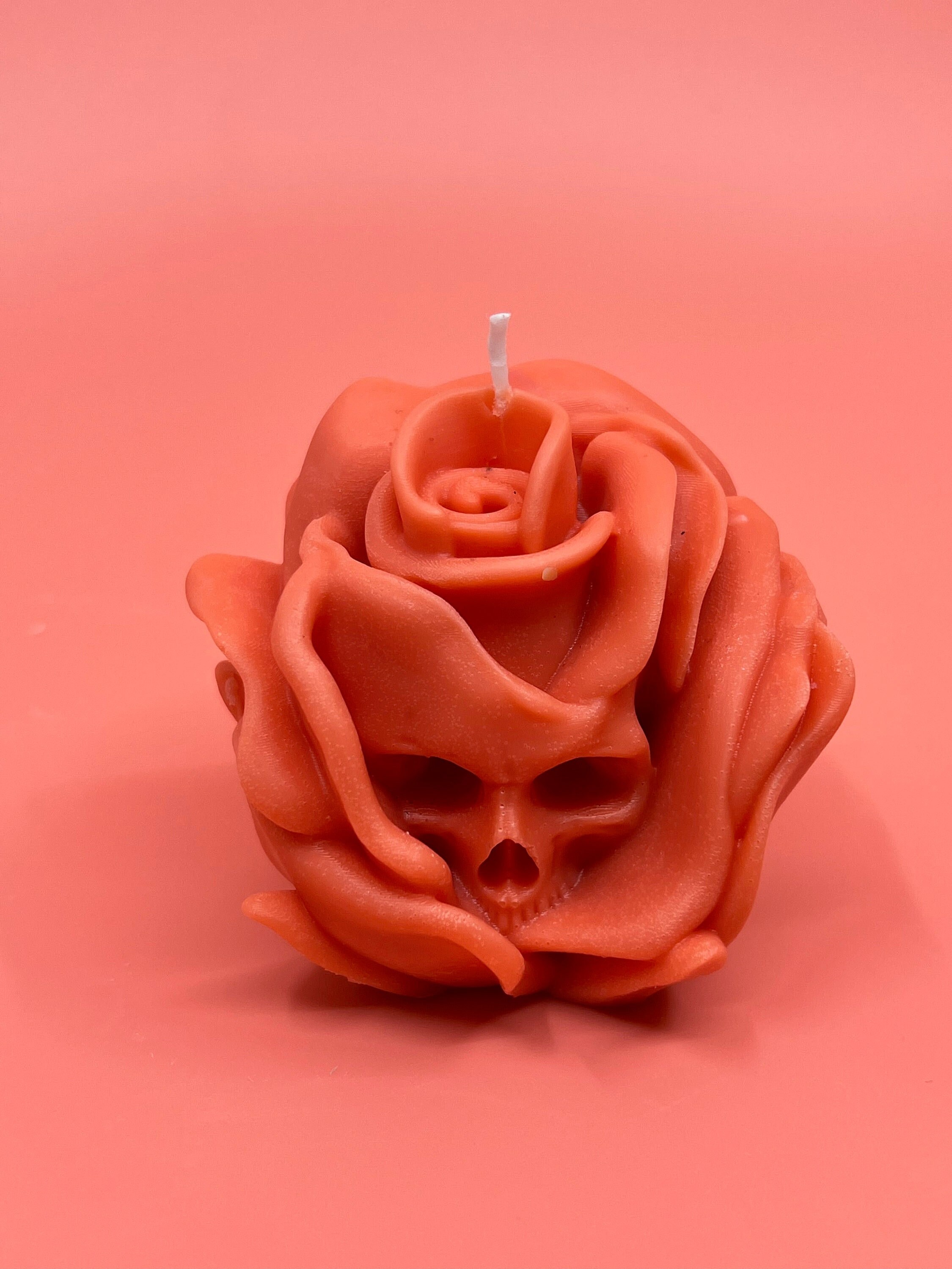 Skull Rose Candle / Skull Candle / Rose Candle / Halloween Etsy