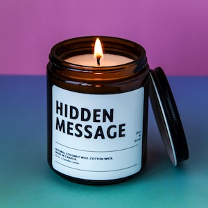 Hidden Message Candle / Secret Message Candle / Gift Ideas / Christmas Gift Ideas / Jar Candle / Container Candle / Custom Scents