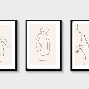 Minimalist Line Art Trio (Digital Print)