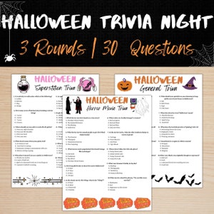 Halloween Trivia Games | Halloween Printable Party Games | Halloween Horror Movie Trivia