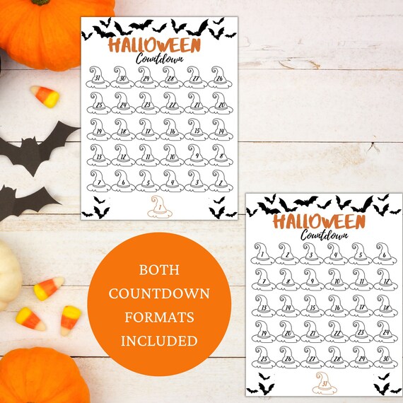 Halloween Countdown Calendar Halloween Countdown Printable - Etsy