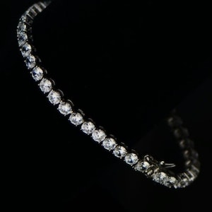 Tennis Bracelet Real Sterling Silver 925. 3mm-6mm 7.25 Inch | Round Cut Simulated Diamond Bracelet