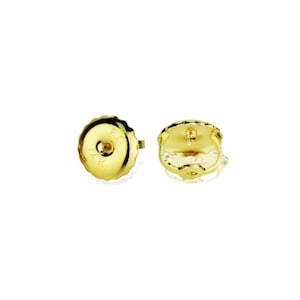 Real 14K Solid Yellow Gold Replacement Screw Backs Nut For Screw Back Earrings Large OR Small | Stud Screwpost Earring Replacement Backing