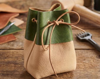 Italian Leather Pouch, Handmade, Natural Materials