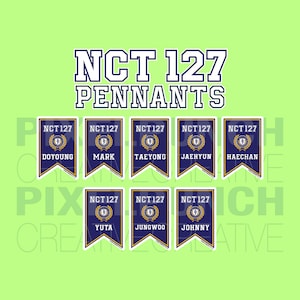 NCT 127 Individual Name Varsity “Pennant” Stickers