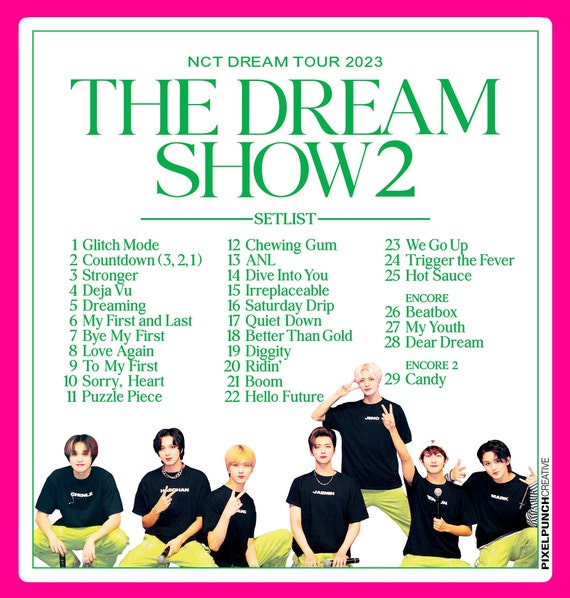 NCT Dream “dream Show 2” Tour Setlist Sticker - Black - Etsy