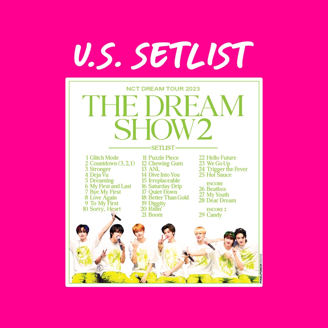 NCT Dream dream Show 2 Tour Setlist Sticker White Etsy