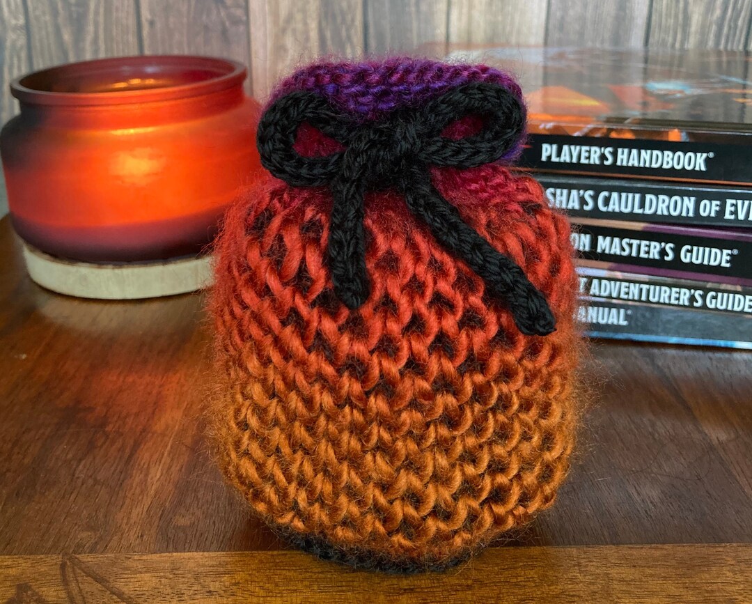 Knit Dice Bag - Pink & Orange Sunset - Medium - Etsy