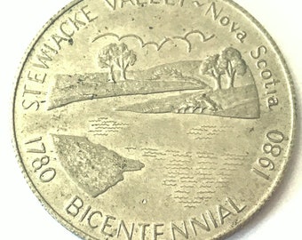 1980 Canadian Trade Dollar, NOVA SCOTIA Commemorative Coin, Token, or Medallion, Stewaicke Valley Bicentennial NS Canada