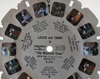 Lassie ViewMaster REEL, 1959 LASSIE and TIMMY in "The Wounded Crow" single B 4741 reel