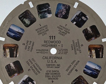 REDWOOD HIGHWAY I Sawyer's View-Master single Reel 111, 1950's California USA