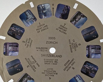 ZURICH SWITZERLAND ViewMaster Reel 2005, 1948 Single Reel Sawyers, Lindenhofstrasse Bridge, 76 years ago