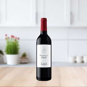 Schwangerschaft verkünden - 2 Wein Flaschen Etiketten mit dem Aufdruck "Willkommen im Club. Ihr werdet Großeltern" Geschenk Oma Opa