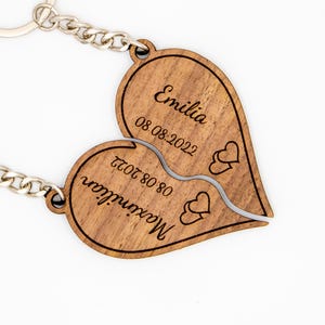 Keyring for couples HEART personalized partner keyring wedding couple keyring personalized keyring
