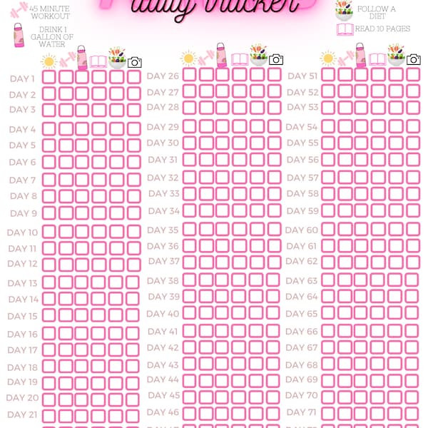 75 Hard Printable - Etsy