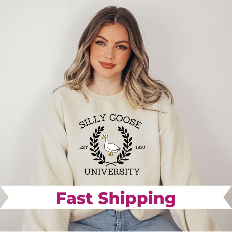 Silly Goose University Crewneck Sweatshirt, Unisex Silly Goose