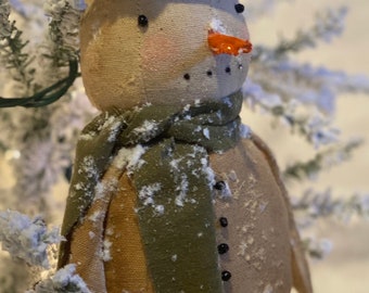 Primitive Snowman- Handmade Snowman - Primitive Snowman Doll - Christmas Decor - Holiday decor - Primitive Christmas- Farmhouse Snowman -