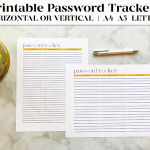 Printable Password Tracker | Password Organizer | Password Keeper | Password List | Password Log | Password Manager | Password Sheet