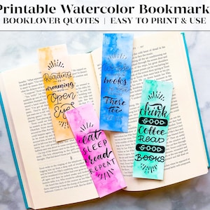 Printable Bookmarks | Book Lover Gift | Printable Bookmark Set with Inspirational Quotes | Book Club Gift | Unique Bookmarks