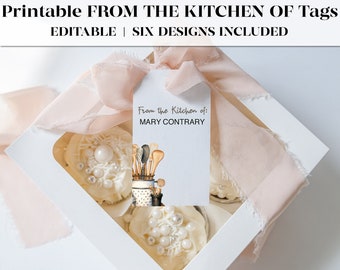 Printable FROM THE KITCHEN of Labels | Baking Labels Hang Tags | Editable Housewarming Gift Idea | Baked Goods Labels | Instant Download