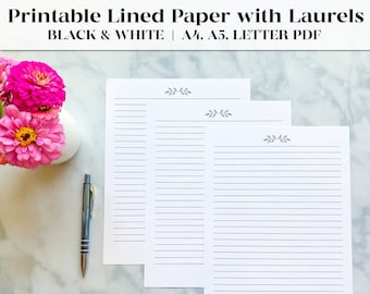 Simple Printable Lined Writing Paper | Letter Writing Paper | Letter Writing Set | Letter Paper | Penpal Kit | Snail Mail | A4 A5 Letter PDF
