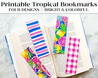 Tropical Printable Bookmarks | Bookmark | Book Lover Gift | Instant Download Unique Bookmarks | Gifts for Readers | Book Club Gift