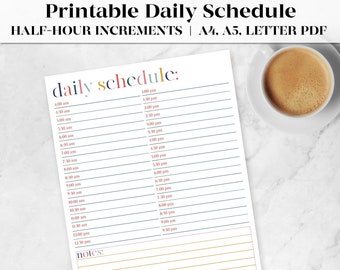 Hourly Planner Printable | Daily Schedule | 2022 Daily Planner | Undated Planner | To-Do List | Printable Planner | A4 A5 Letter | PDF