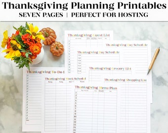 Thanksgiving Planning Printables | Thanksgiving Planner | Holiday Planner | First Thanksgiving | Meal Planner | How to Host Thanksgiving
