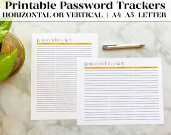 Printable Password Tracker | Password Organizer | Password Keeper | Password List | Password Log | Password Manager | Password Sheet