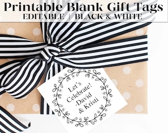 Printable Present Tag | Editable PDF Gift Tag | Favor Tags | Commercial Use Business Hang Tags | Printable Gift Tags