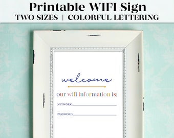 Printable Wifi Sign | Wifi Password Sign | AirBnb Wifi Sign | Wifi Printable | Guest Wifi Sign | Wedding Wifi Sign | Digital Print